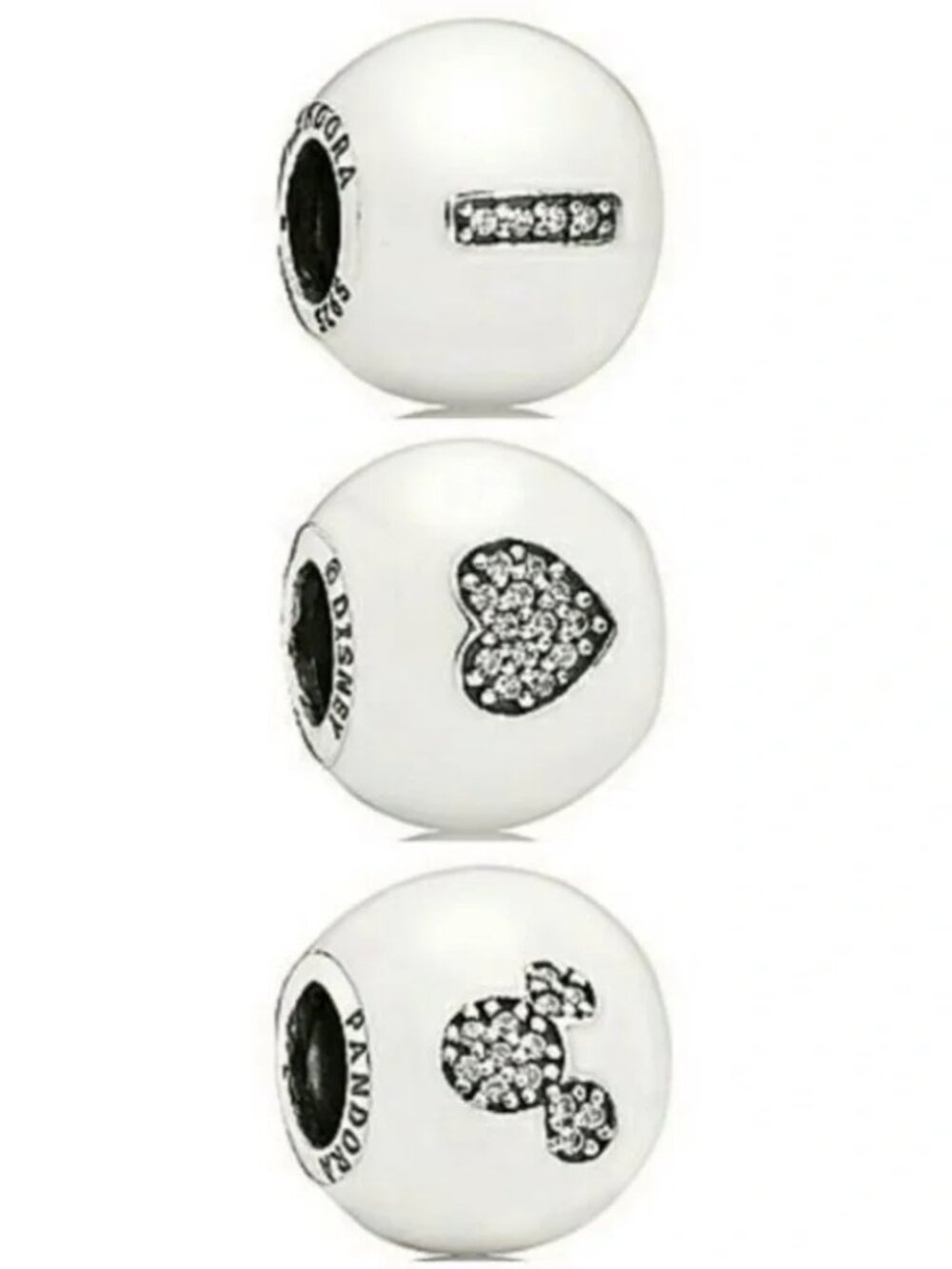 Pandora Disney I love Disney Charm Authentic Disney Parks Enamel Pave.